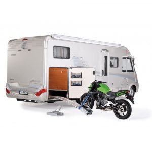 systeme de chargement moto pour soute camping car et fourgon